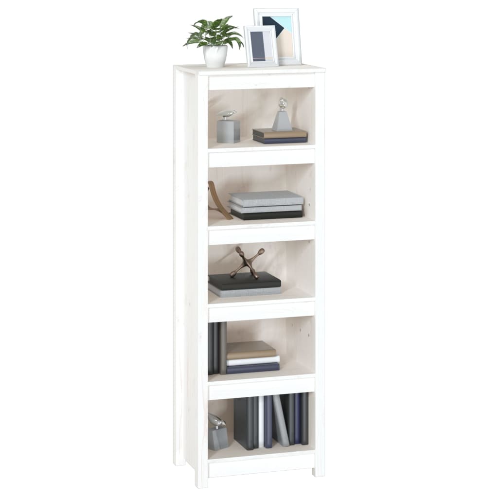 Bokhylle Hvit 50x35x154cm heltre furu