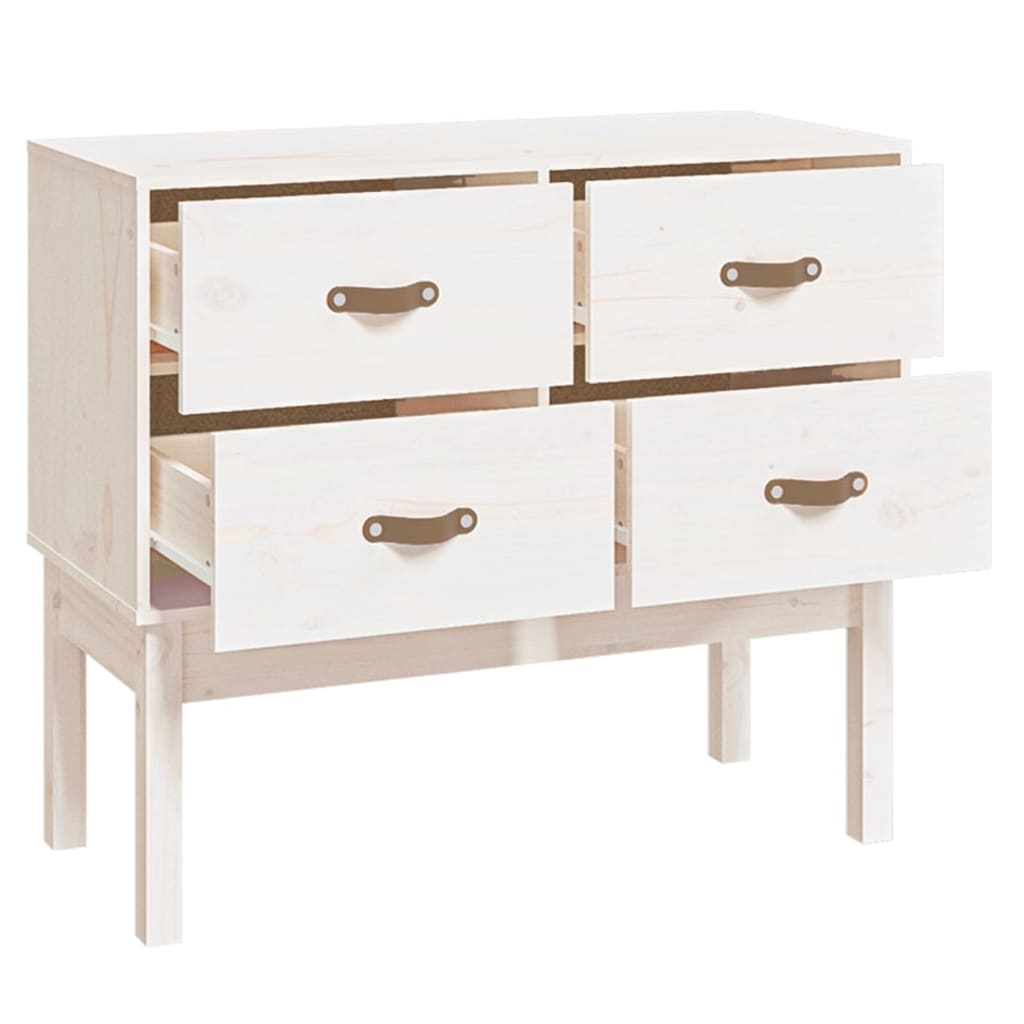 Kommode Hvit 90x40x78 cm heltre furu