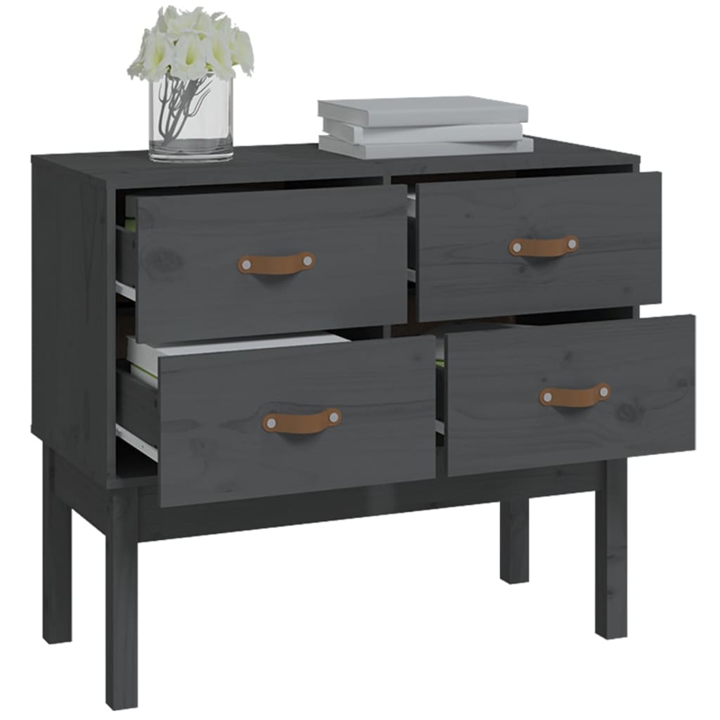 Kommode Grå 90x40x78 cm heltre furu