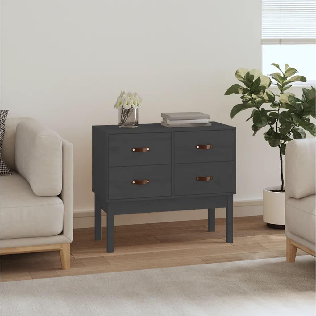 Kommode Grå 90x40x78 cm heltre furu