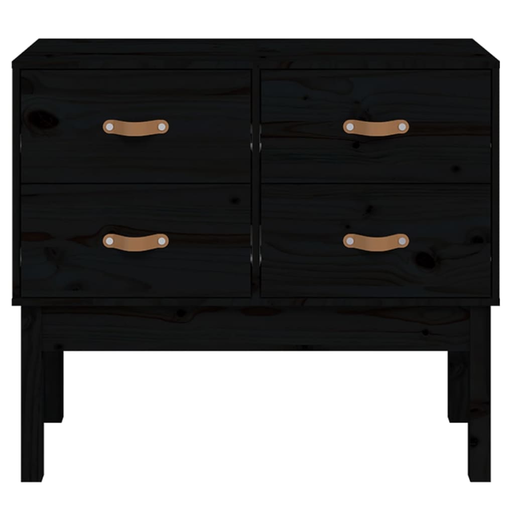 Kommode Svart 90x40x78 cm heltre furu