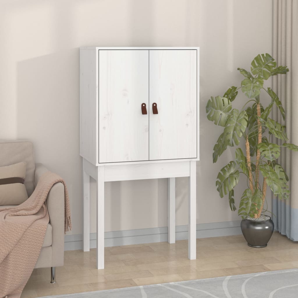 Vitrineskap Hvit 60x40x120 cm heltre furu