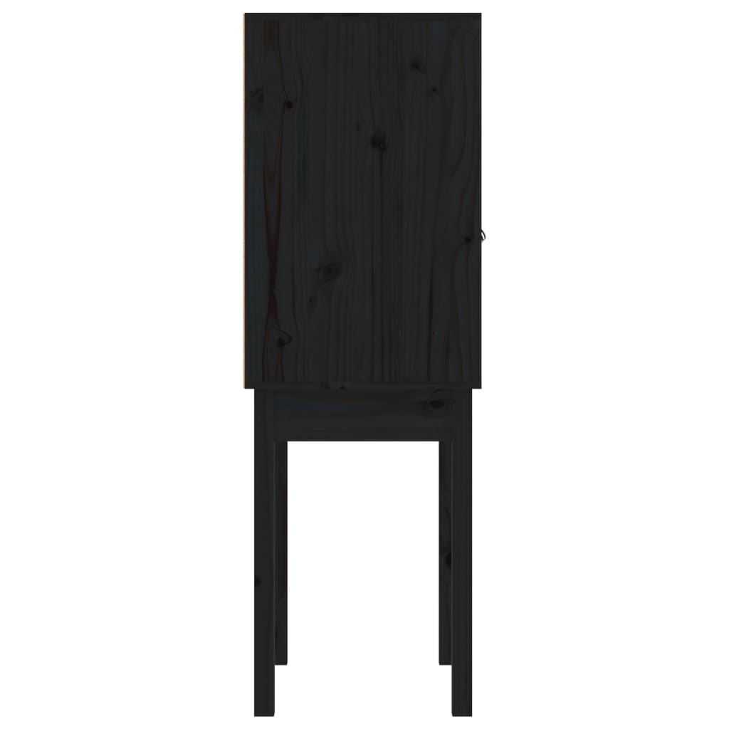 Vitrineskap Svart 60x40x120 cm heltre furu