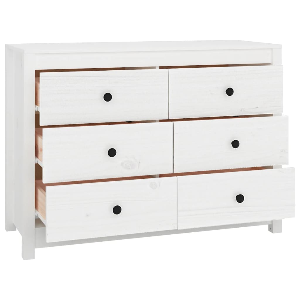 Kommode Hvit 100x40x72 cm heltre furu