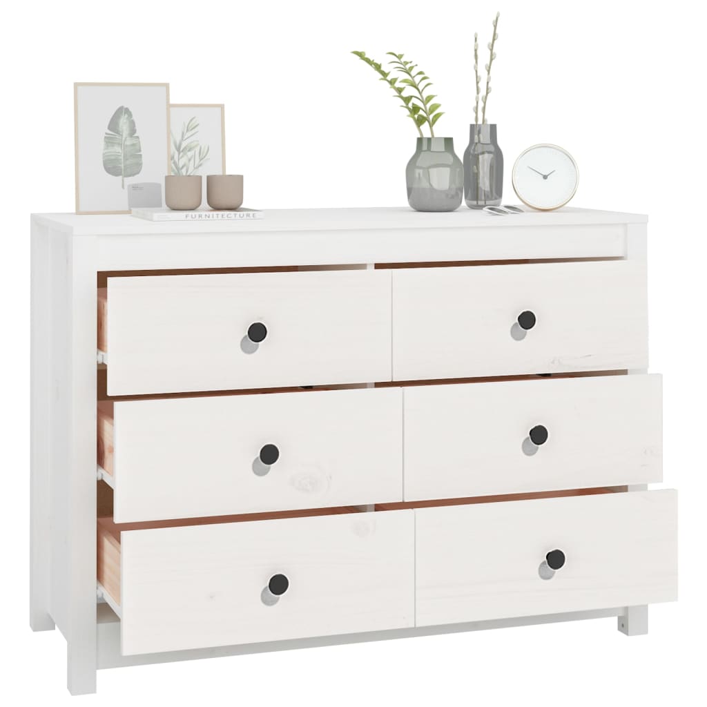 Kommode Hvit 100x40x72 cm heltre furu
