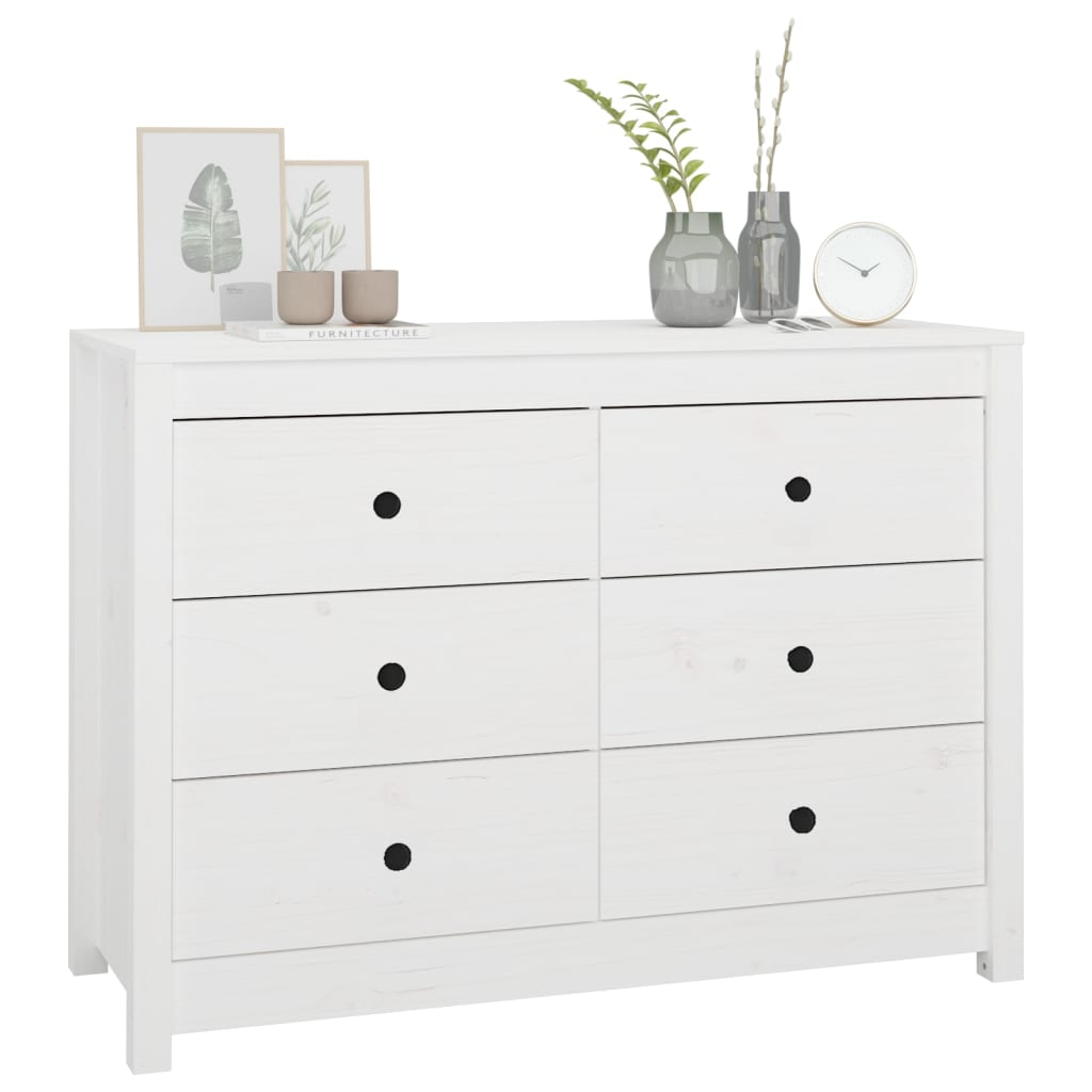 Kommode Hvit 100x40x72 cm heltre furu
