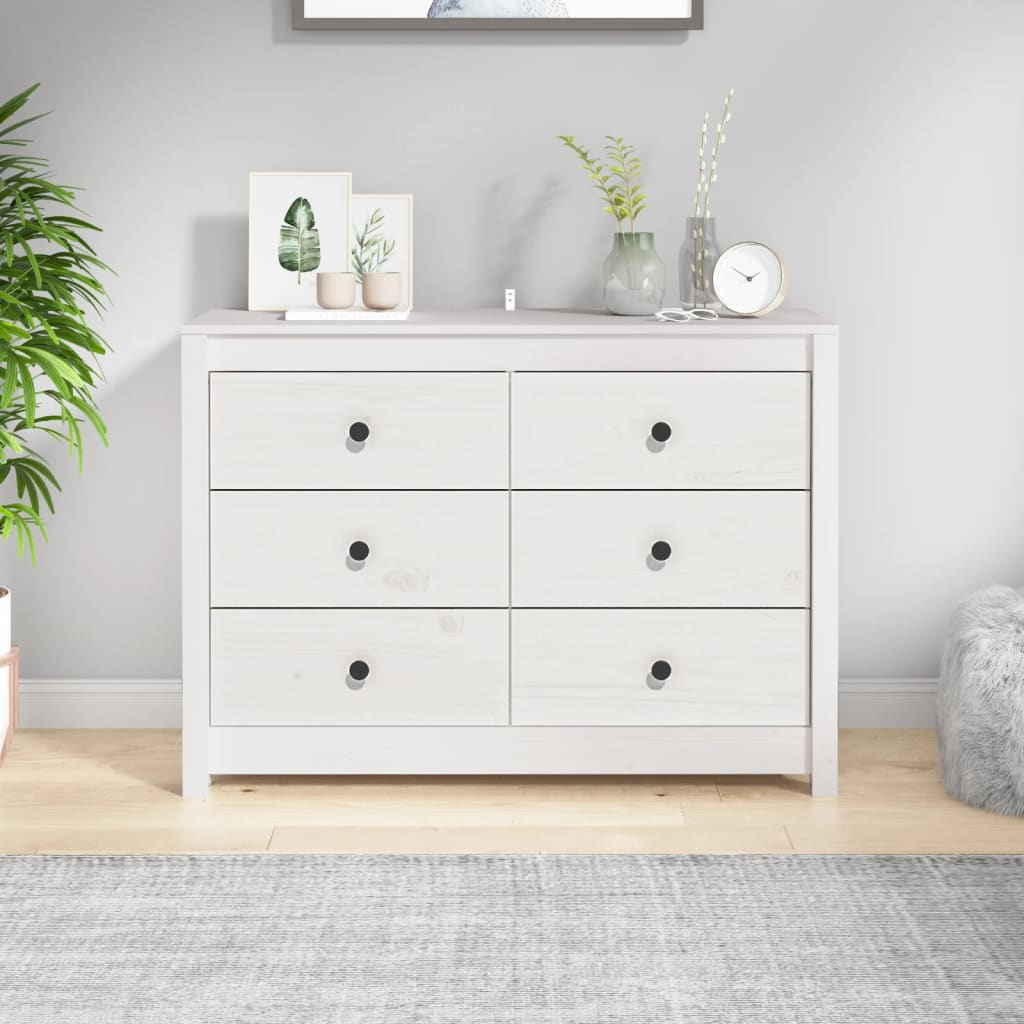 Kommode Hvit 100x40x72 cm heltre furu