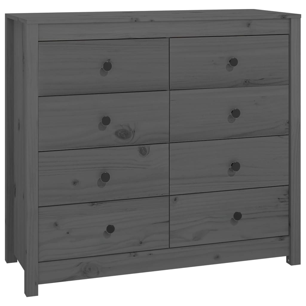 Kommode Grå 100x40x90 cm heltre furu