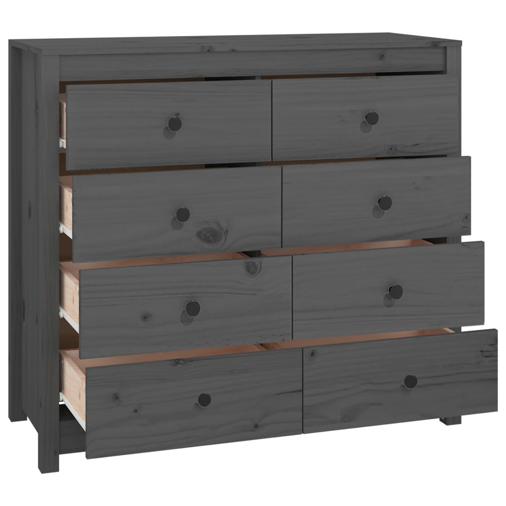Kommode Grå 100x40x90 cm heltre furu
