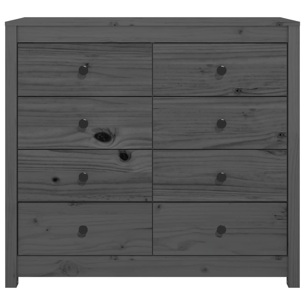 Kommode Grå 100x40x90 cm heltre furu