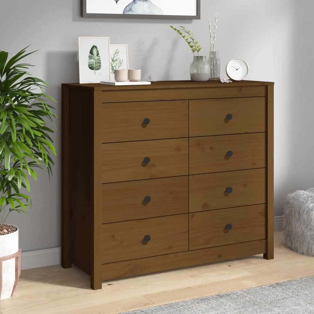 Kommode Honningbrun 100x40x90 cm heltre furu