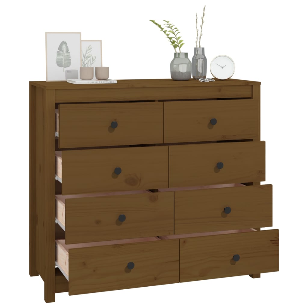 Kommode Honningbrun 100x40x90 cm heltre furu
