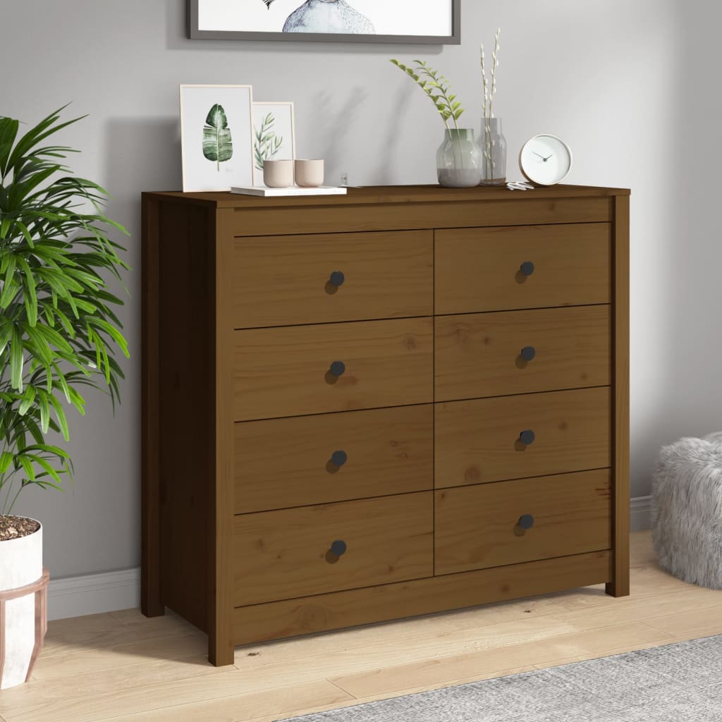 Kommode Honningbrun 100x40x90 cm heltre furu