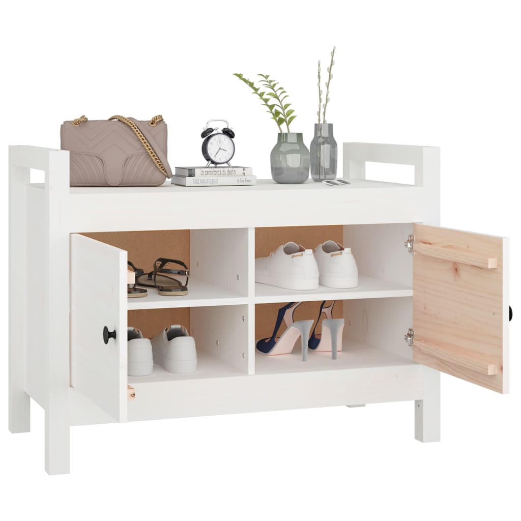 Sittebenk Gangbenk Hvit 80x40x60 cm heltre furu
