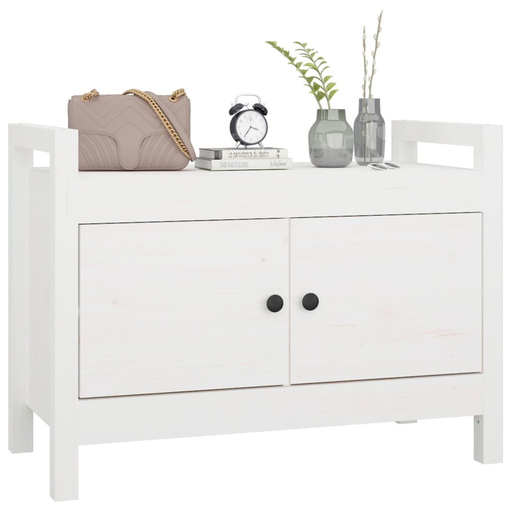 Sittebenk Gangbenk Hvit 80x40x60 cm heltre furu