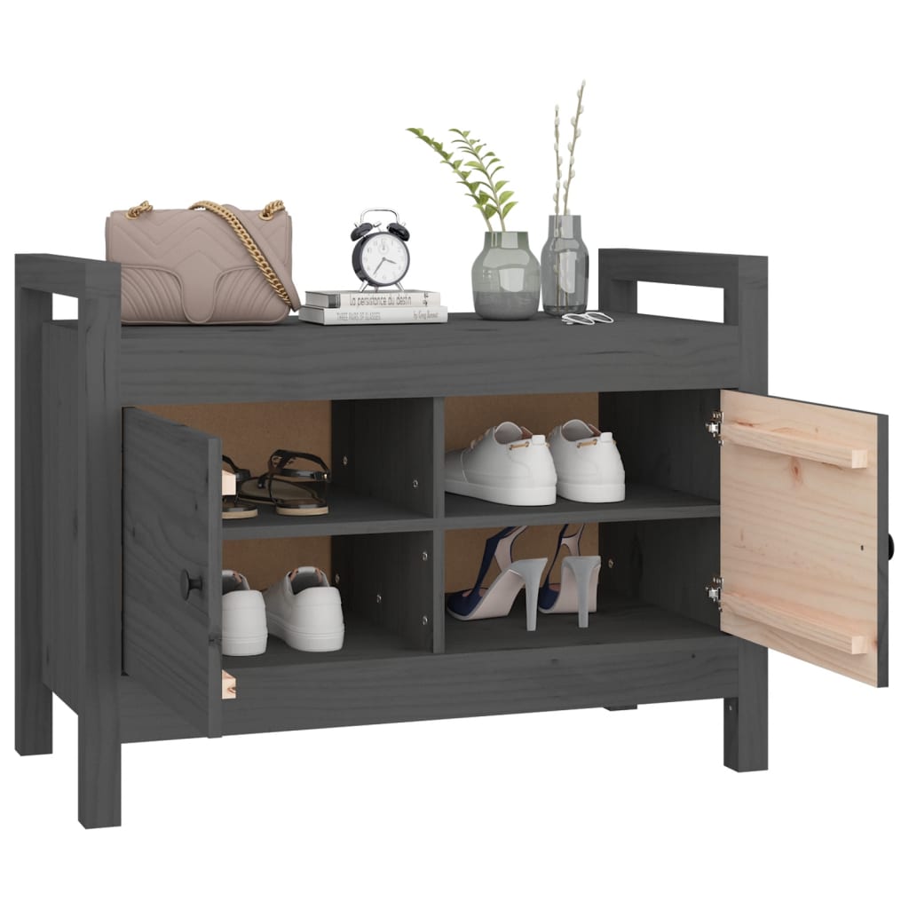 Sittebenk Gangbenk Grå 80x40x60 cm heltre furu