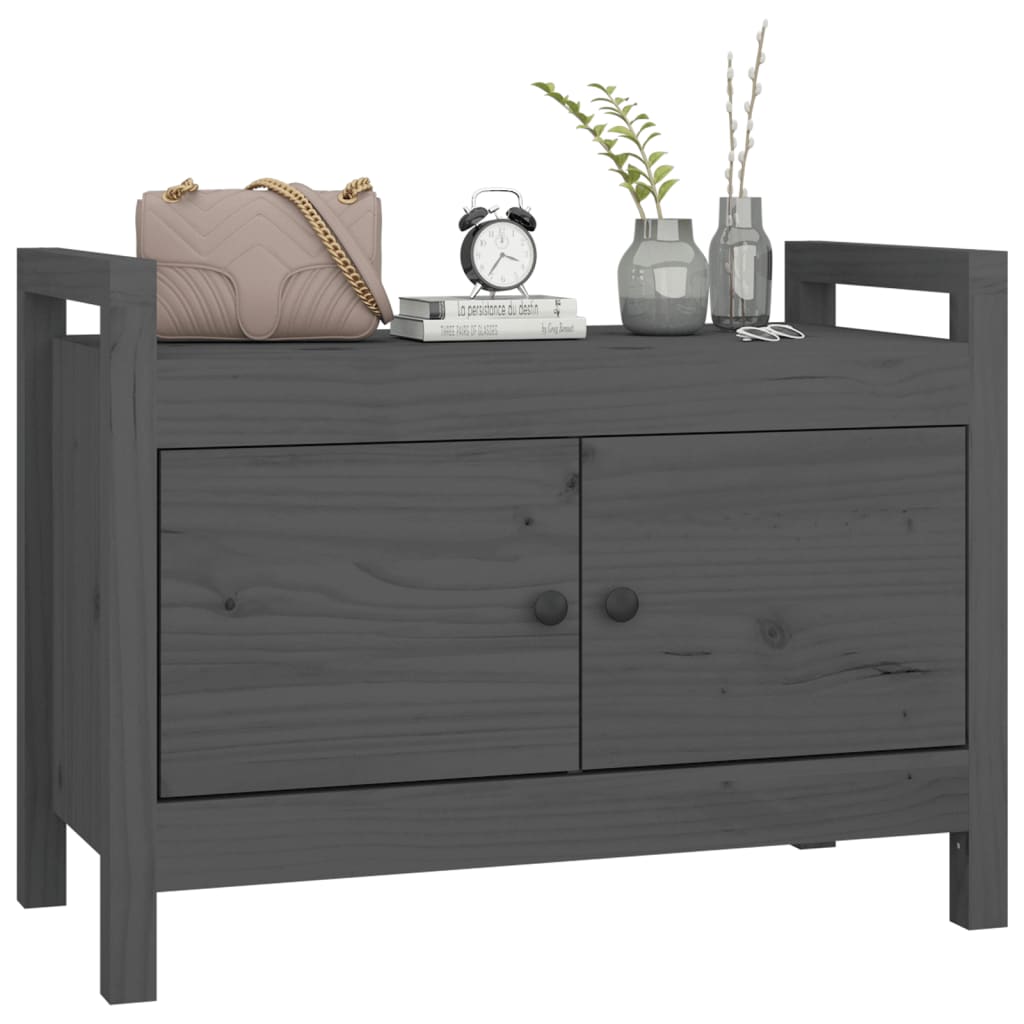 Sittebenk Gangbenk Grå 80x40x60 cm heltre furu