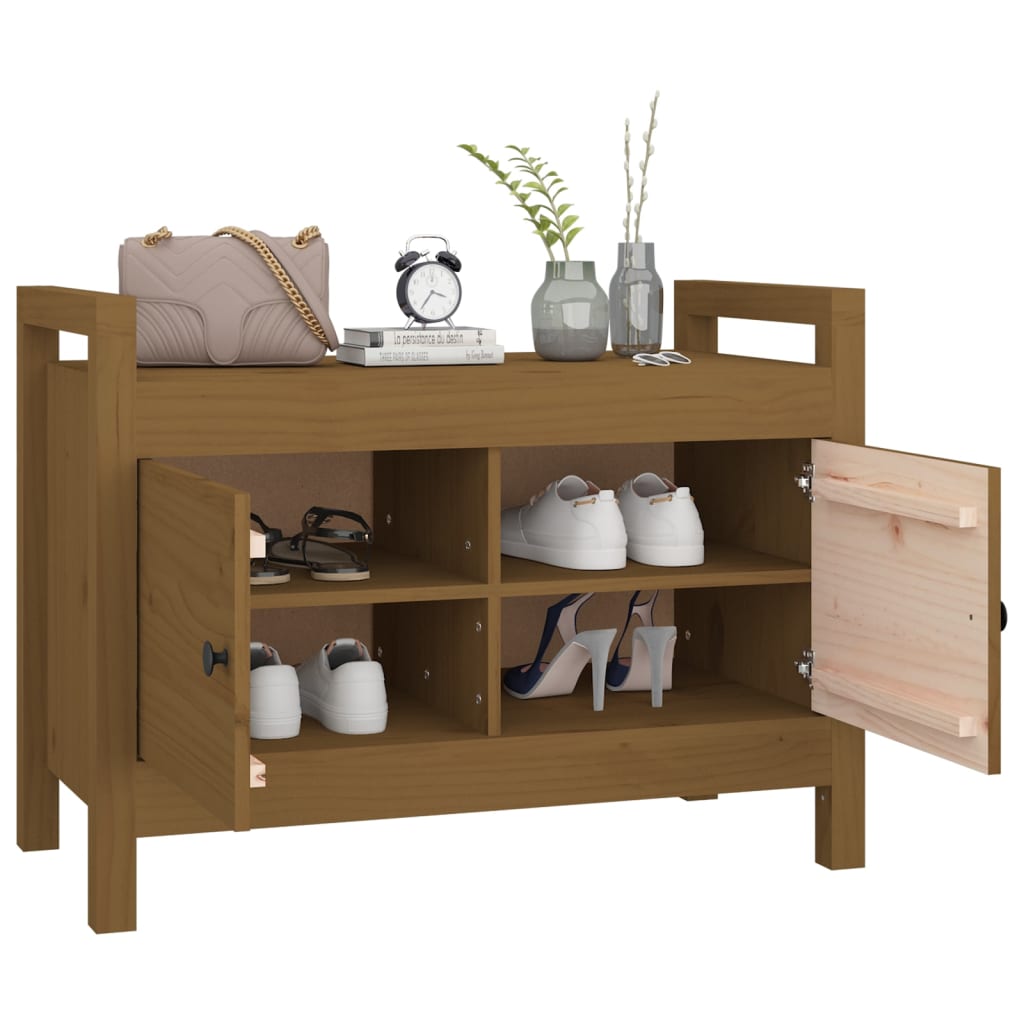 Sittebenk Gangbenk Honningbrun 80x40x60 cm heltre furu