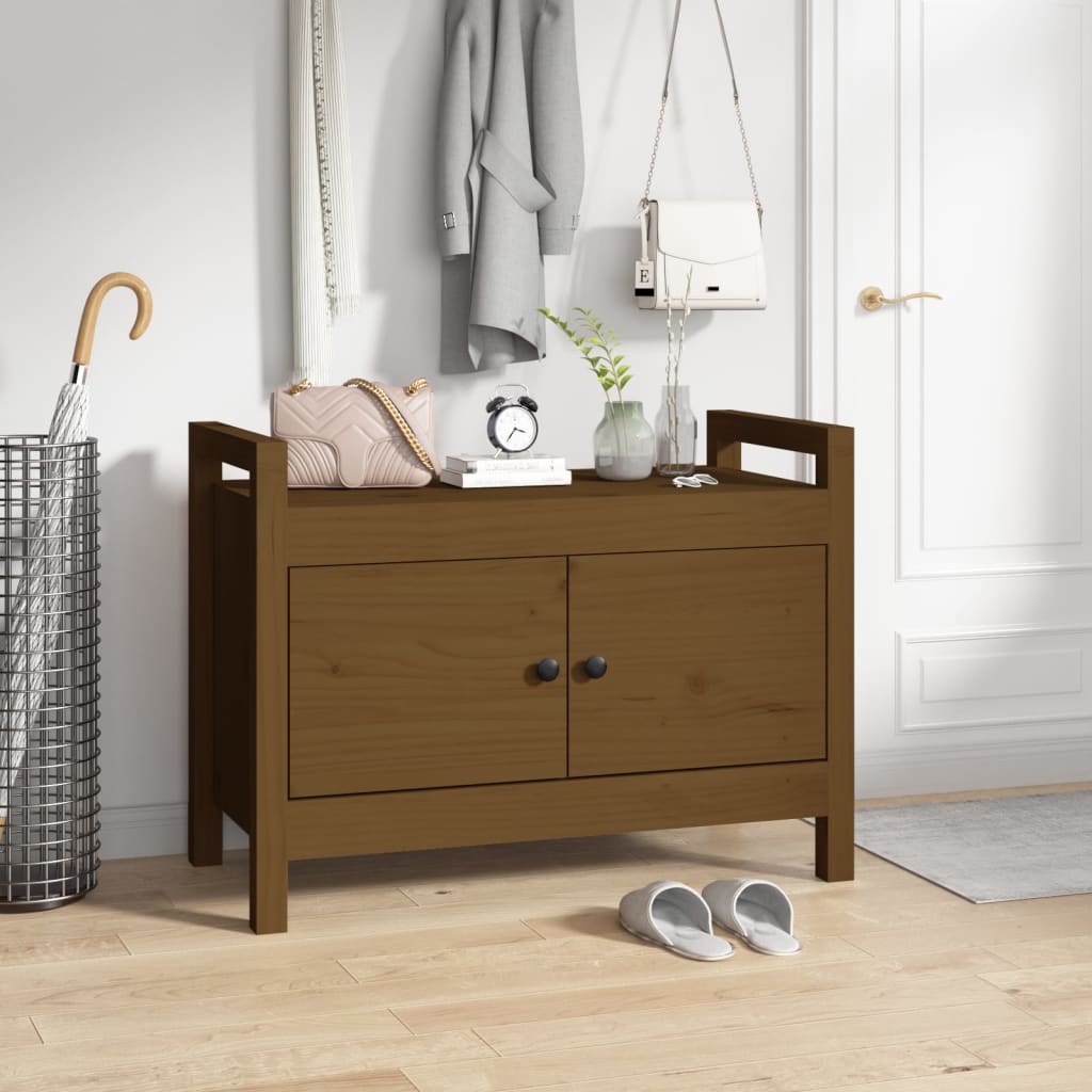 Sittebenk Gangbenk Honningbrun 80x40x60 cm heltre furu