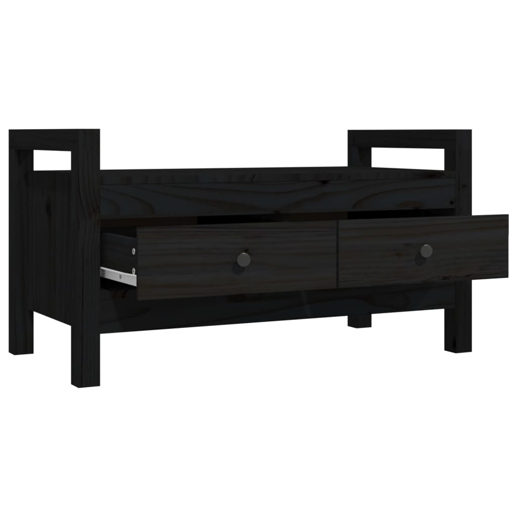 Sittebenk Gangbenk Svart 80x40x43 cm heltre furu