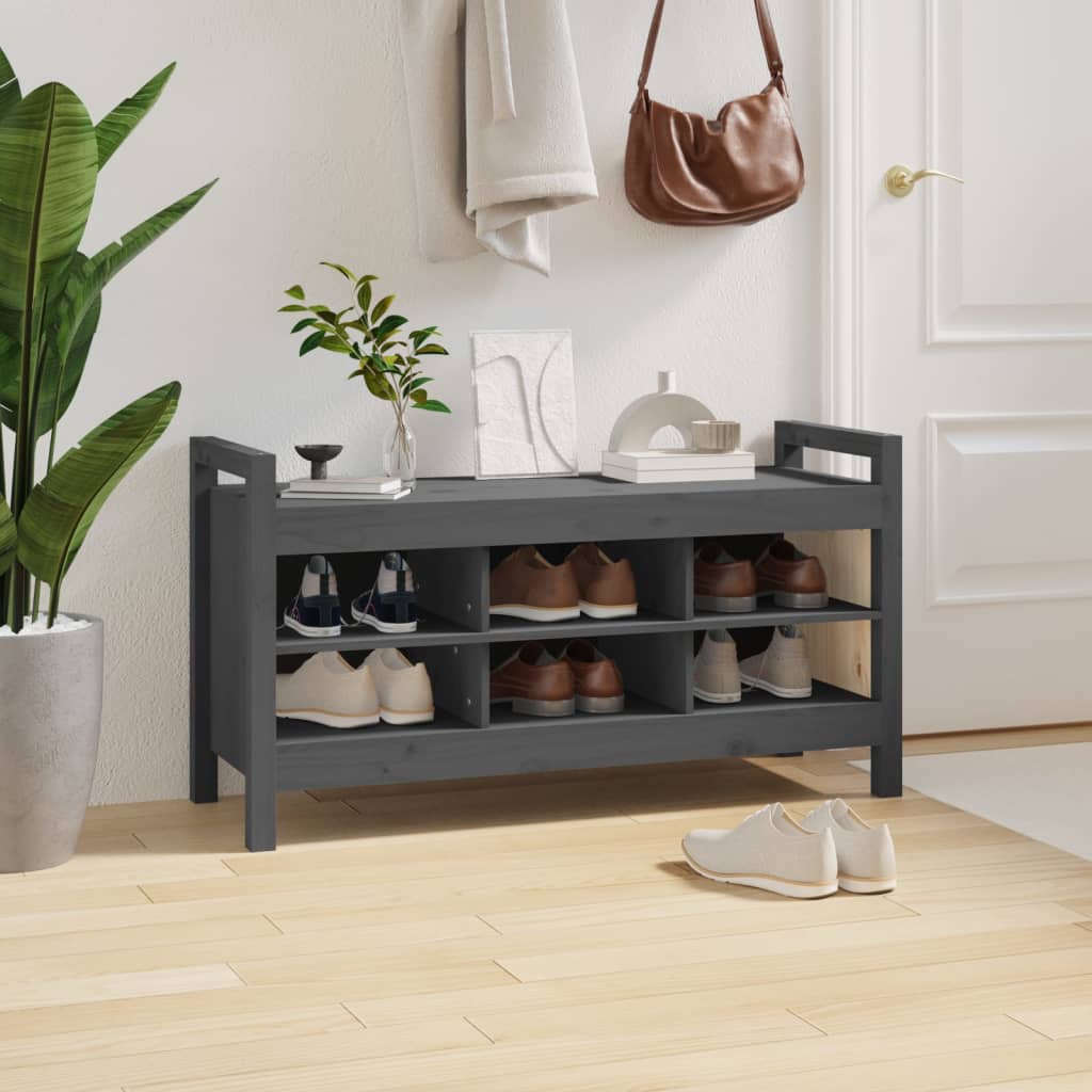 Sittebenk Gangbenk Grå 110x40x60 cm heltre furu