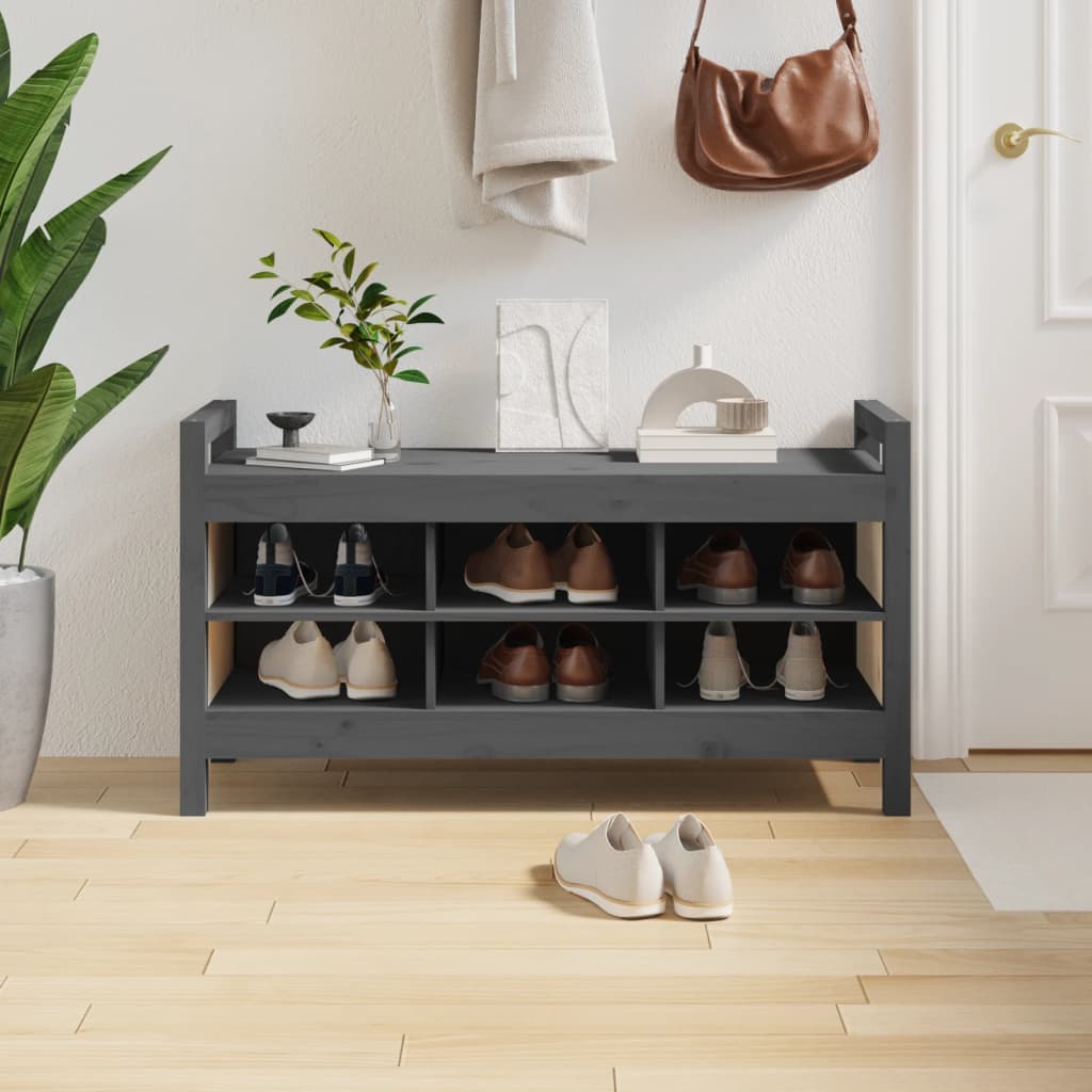 Sittebenk Gangbenk Grå 110x40x60 cm heltre furu