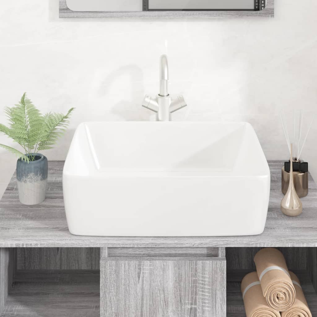 Baderomservant 48x37x13 cm keramikk rektangel hvit