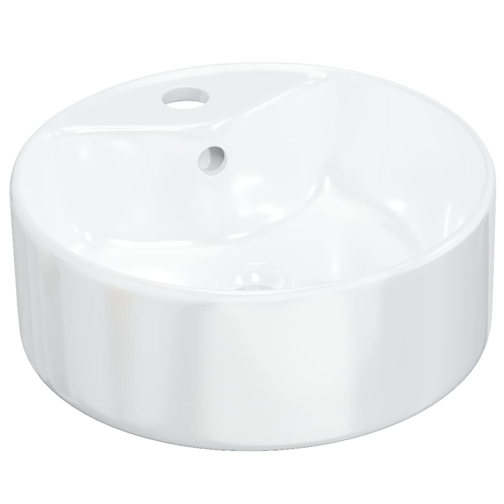 Baderomservant 40x14,5 cm keramikk rund hvit