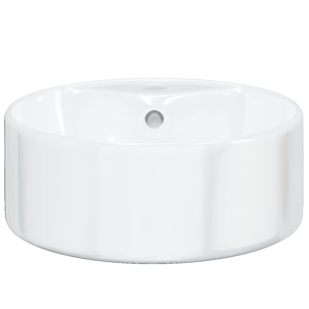 Baderomservant 40x14,5 cm keramikk rund hvit