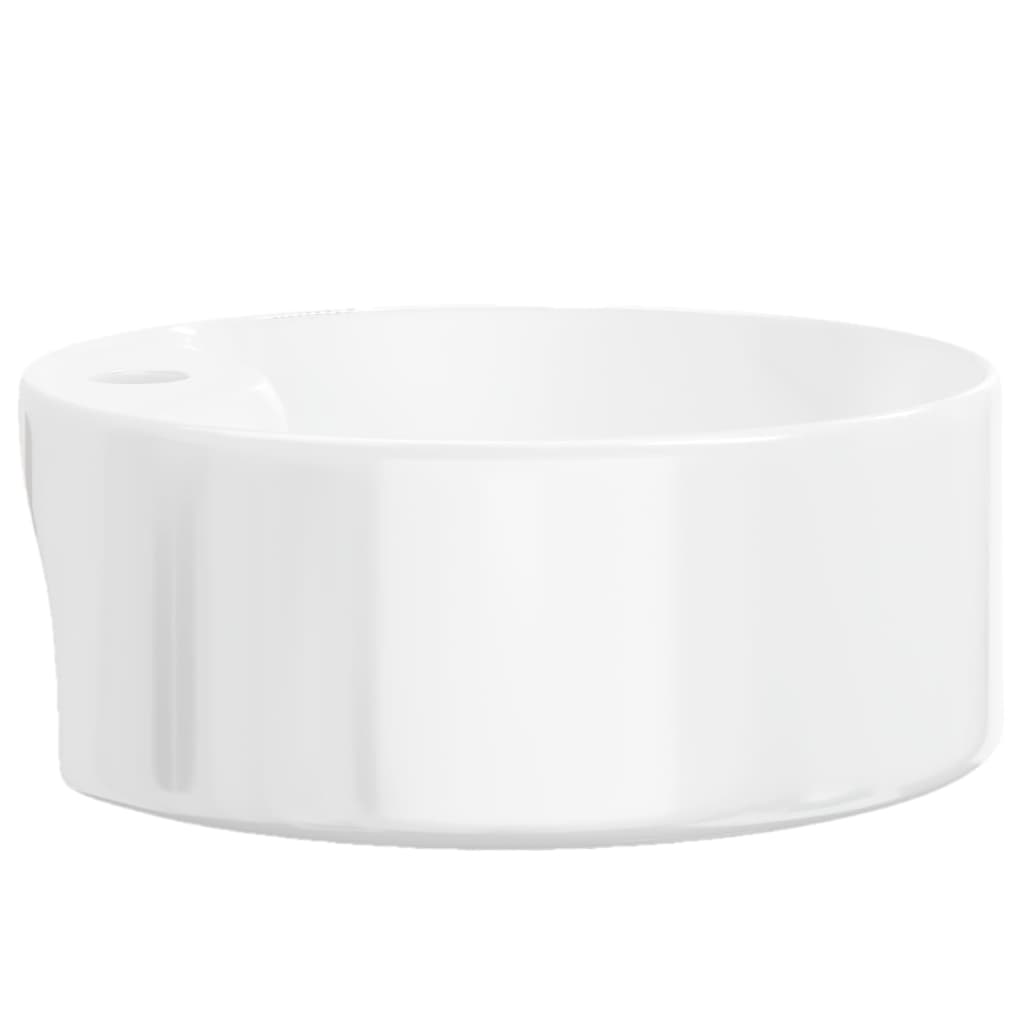 Baderomservant 40x14,5 cm keramikk rund hvit