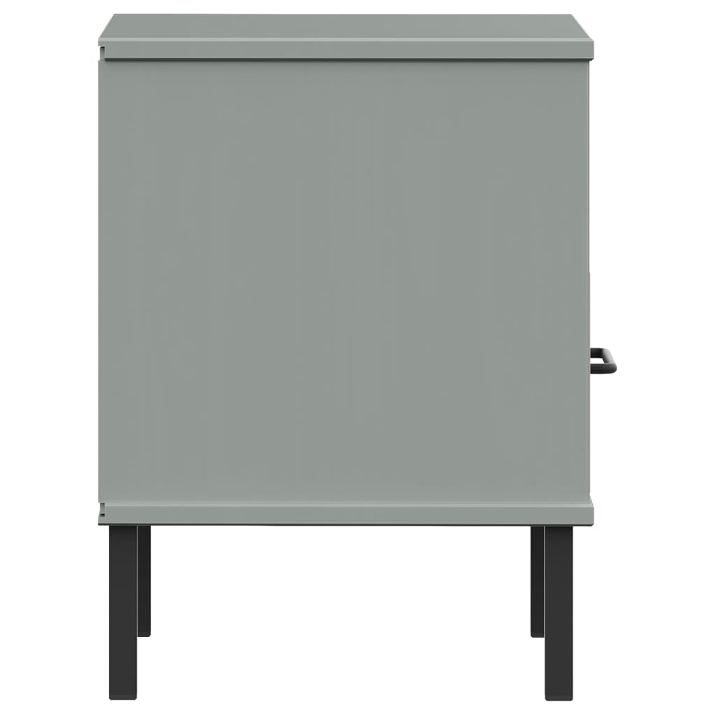 Nattbord Sengbord Grå med metallben heltre furu OSLO