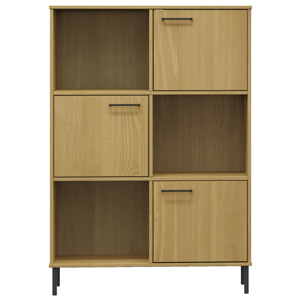 Bokhylle Brun med metallben 90x35x128,5 cm heltre OSLO