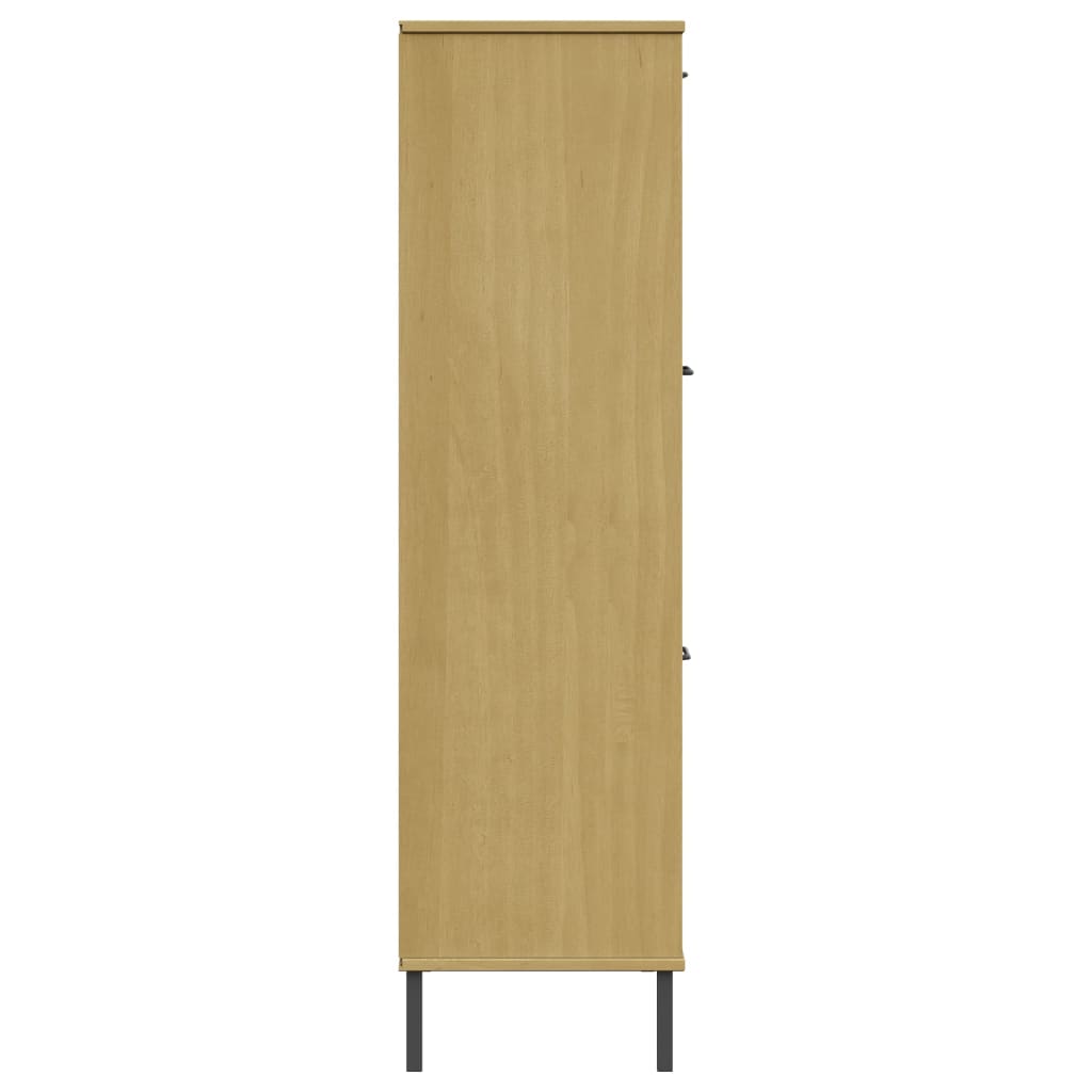 Bokhylle Brun med metallben 90x35x128,5 cm heltre OSLO
