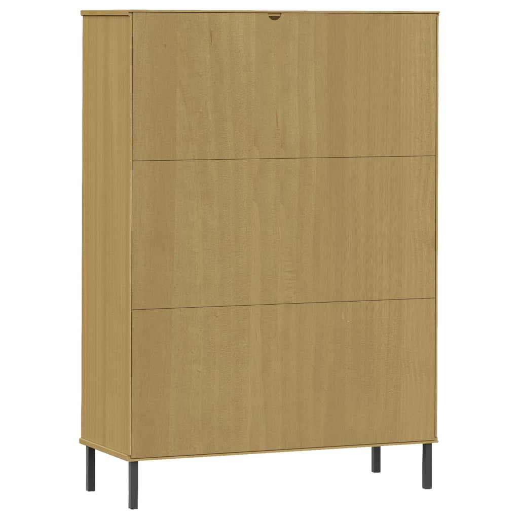 Bokhylle Brun med metallben 90x35x128,5 cm heltre OSLO