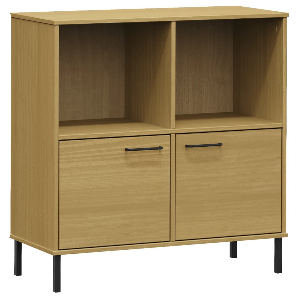 Bokhylle Brun med metallben 90x35x90,5 cm heltre OSLO