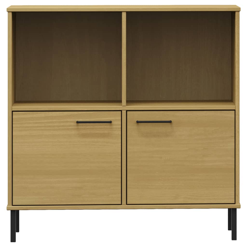 Bokhylle Brun med metallben 90x35x90,5 cm heltre OSLO