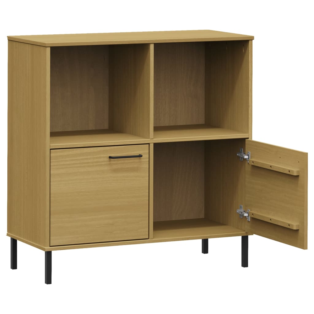 Bokhylle Brun med metallben 90x35x90,5 cm heltre OSLO