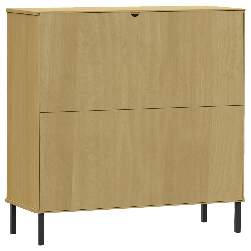 Bokhylle Brun med metallben 90x35x90,5 cm heltre OSLO