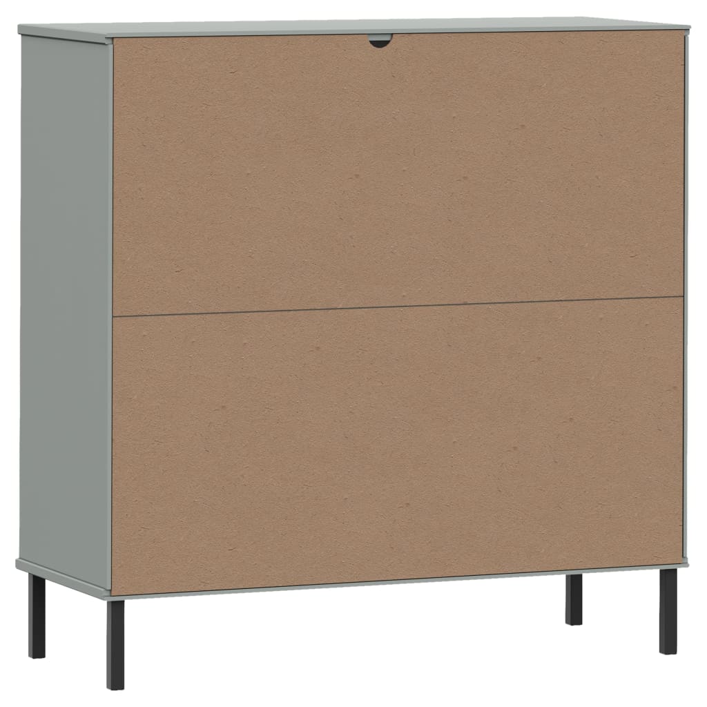 Bokhylle Grå med metallben 90x35x90,5 cm heltre OSLO