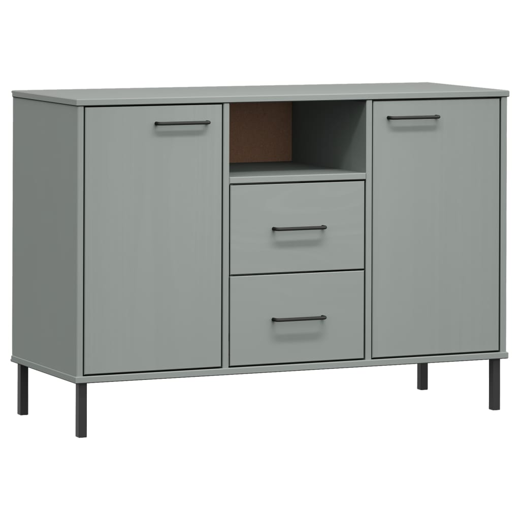 Skjenk Grå med metallben 113x40x77 cm heltre OSLO