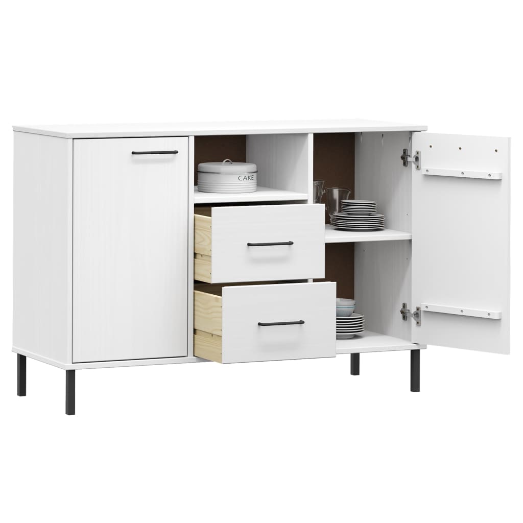 Skjenk Hvit med metallben 113x40x77 cm heltre OSLO