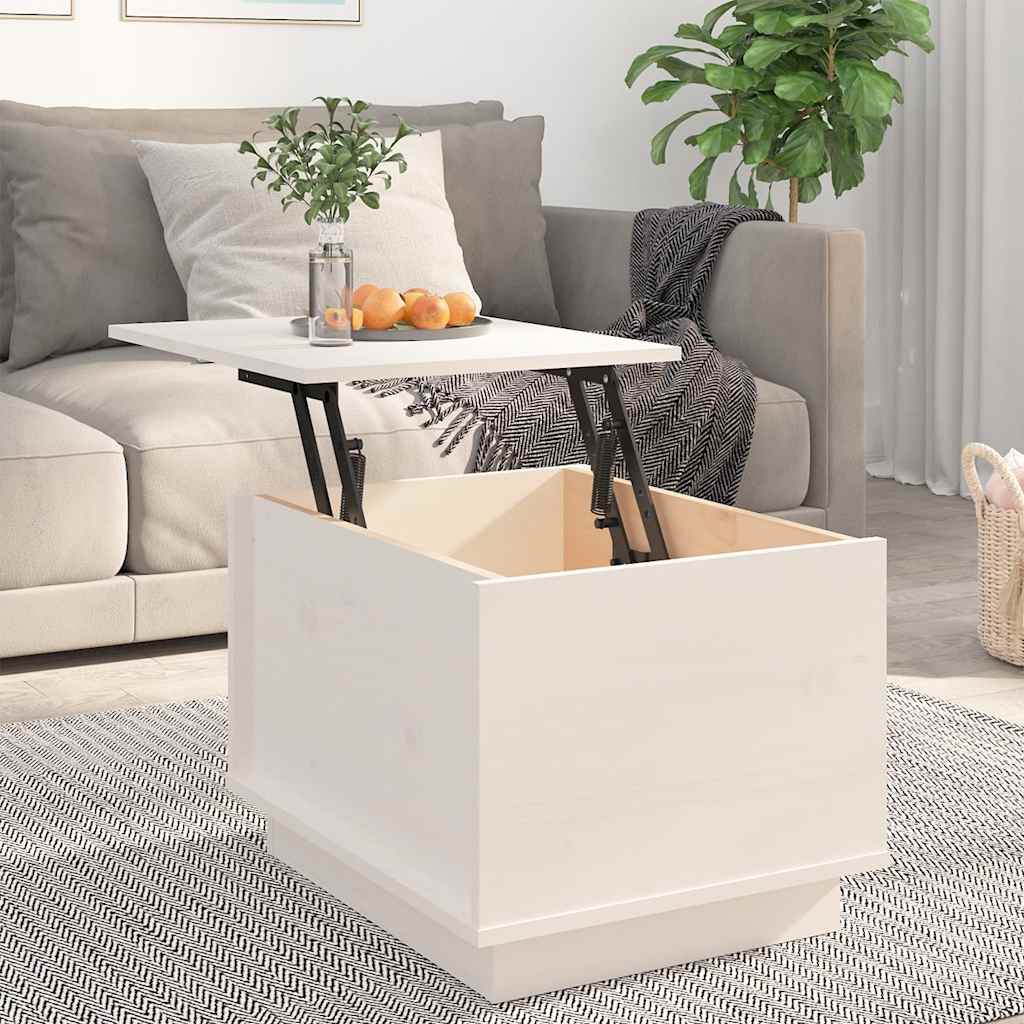 Salongbord Sofabord Hvit 40x50x35 cm heltre furu