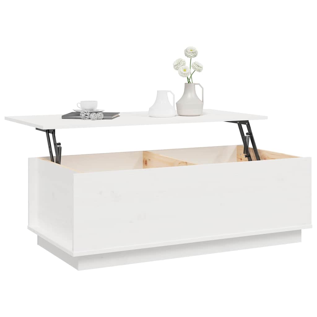 Salongbord Sofabord Hvit 100x50x35 cm heltre furu