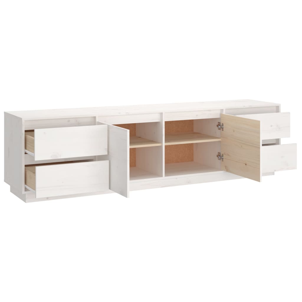 TV-Møbel Hvit TV-benk 176x37x47,5 cm heltre furu