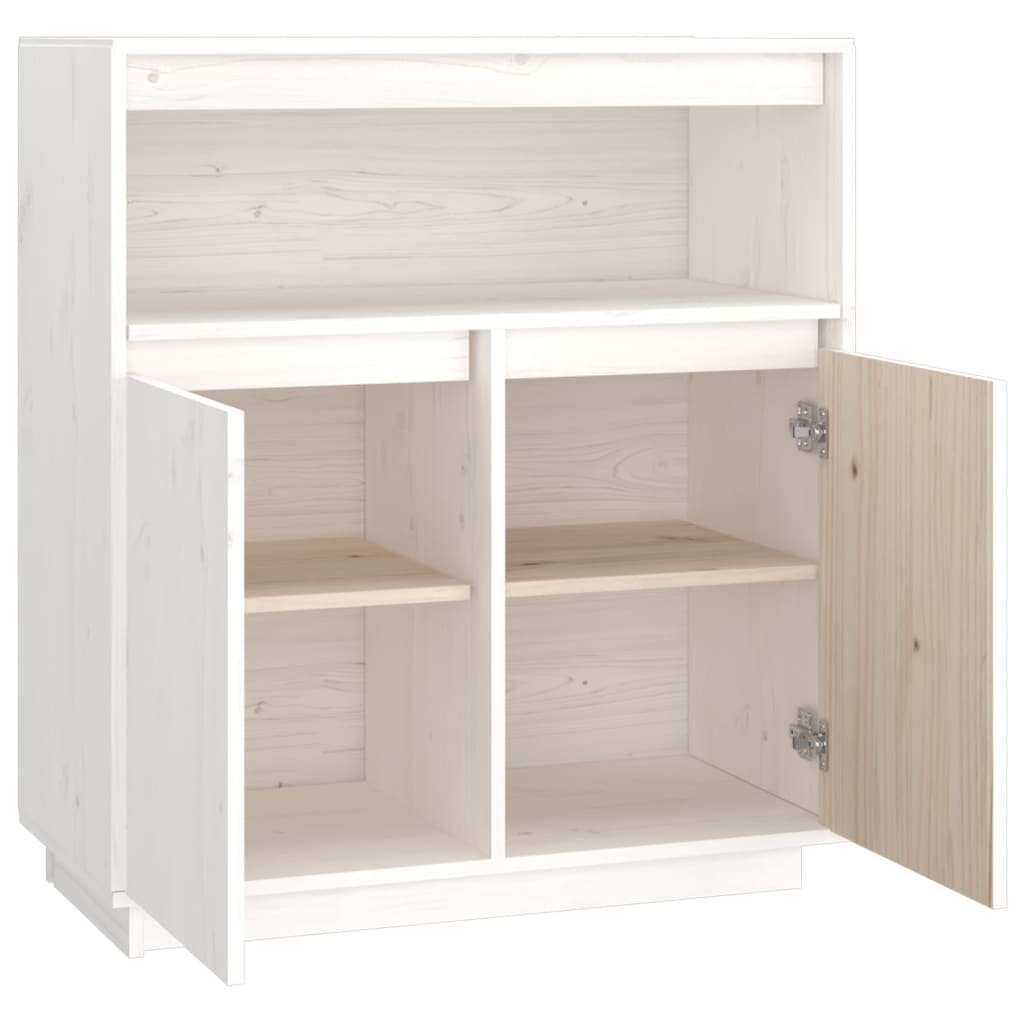 Skjenk Hvit 70x34x80 cm heltre furu