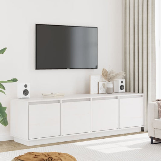 TV-Møbel Hvit TV-benk 156x37x45 cm heltre furu