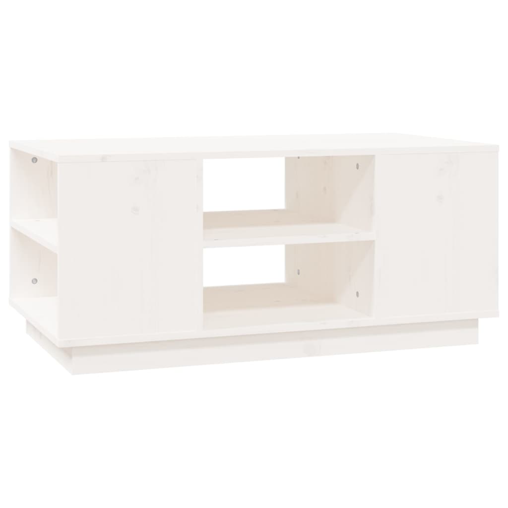 Salongbord Sofabord Hvit 90x49x40,5 cm heltre furu