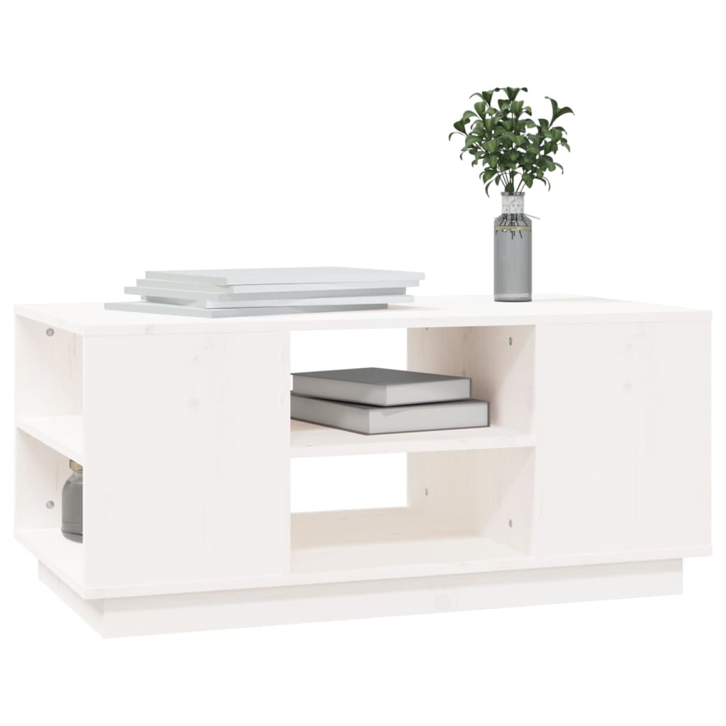 Salongbord Sofabord Hvit 90x49x40,5 cm heltre furu
