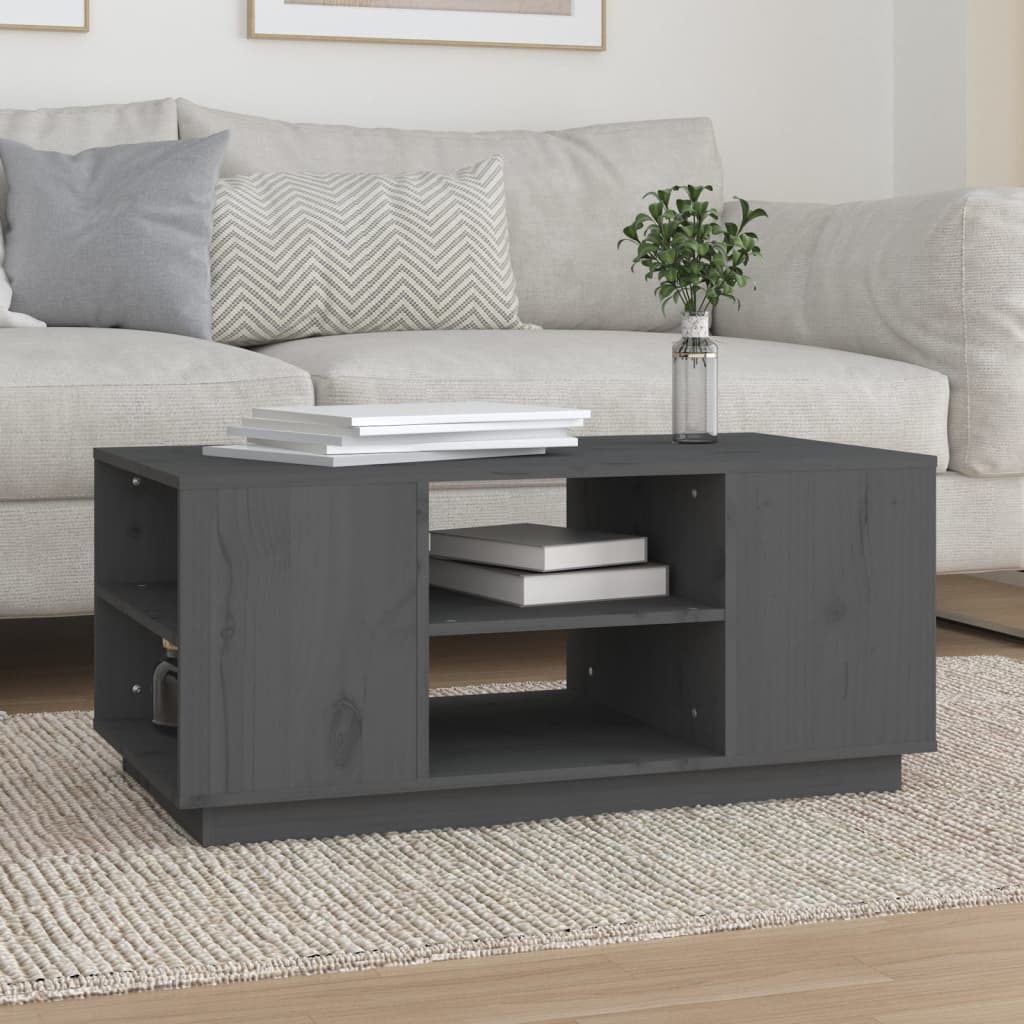 Salongbord Sofabord Grå 90x49x40,5 cm heltre furu