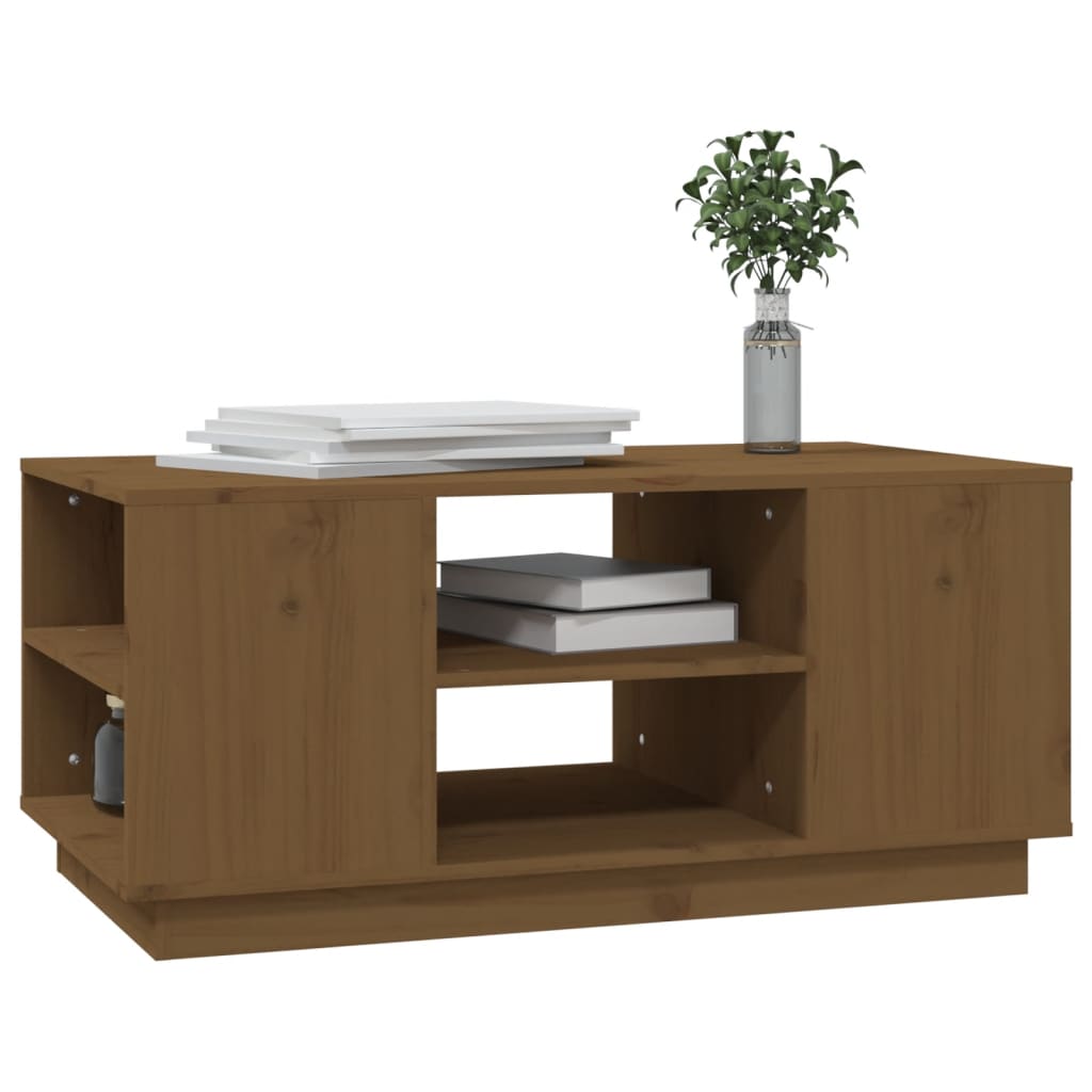 Salongbord Sofabord Tre heltre furu Honningbrun 90x49x40,5 cm